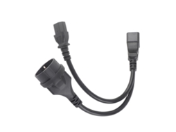 Aetheria cabo Divisor Y Iec320 C13 para C20 com 1 Entrada e 2 Saídas, Material Pvc Incombustível, 0.32m