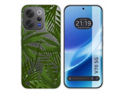 Capa Tumundosmartphone De Silicone Transparente Para Vivo V70 5g Com Estampa De Selva