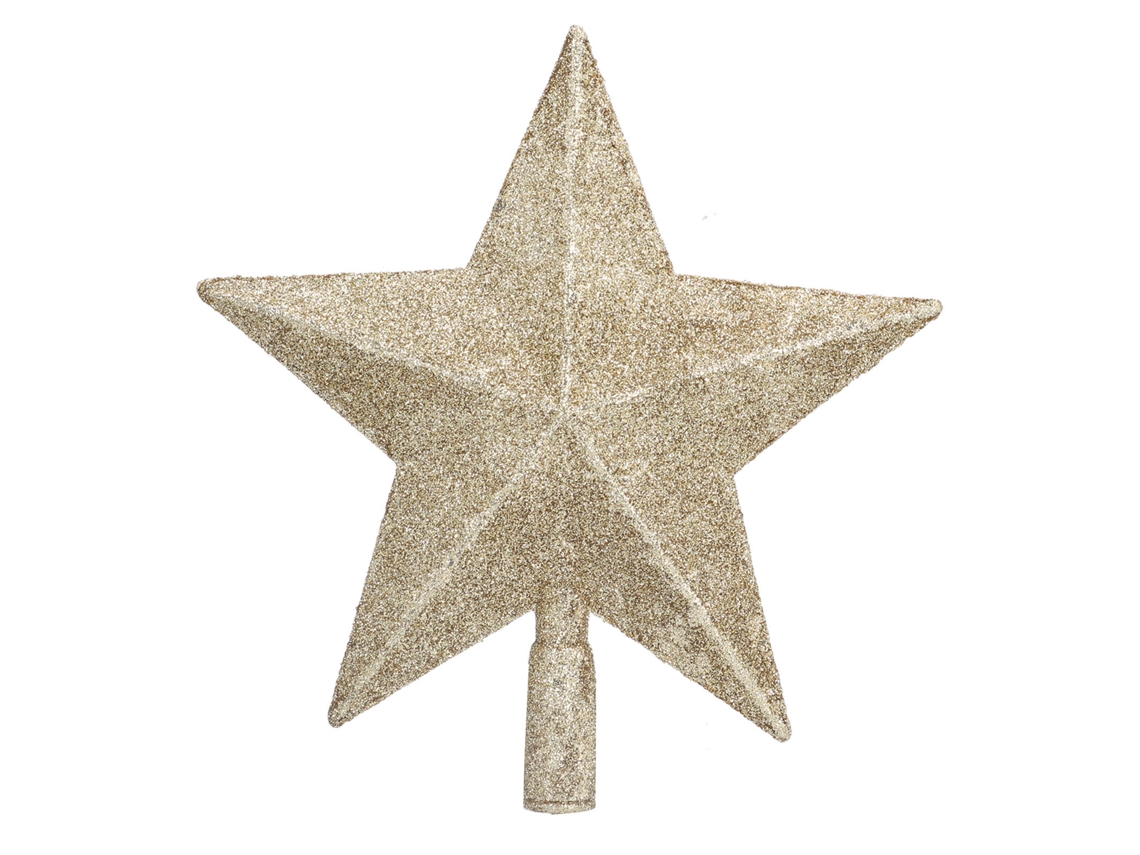 Topo de árvore de Natal dourado decorado, leve e brilhante LAXISCREED