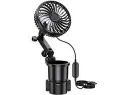 Suporte Para Ventilador Usb Veicular Com Rotação De 360°