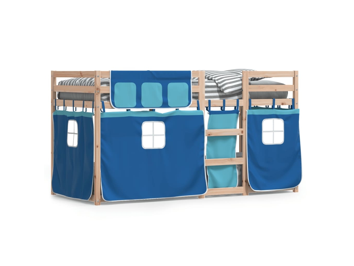 Bunk Bed, Bunk Beds Vidaxl Azul Madeira De Pinho (90 X 190 Cm)