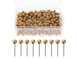 Magiclulu 600 Tachinhas Redondas de Metal Dourado, Portáteis Compactos Com Cabeça Esférica Para Cortiça Quadros