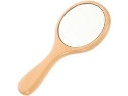 Espelho De Maquiagem De Mão, Vidro Transparente, Para Casa E Viagens, Para Retoques, Madeira