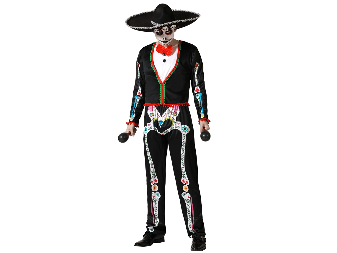 Disfarce Para Homem Adulto Esqueleto Mexicano Mariachi XS ATOSA