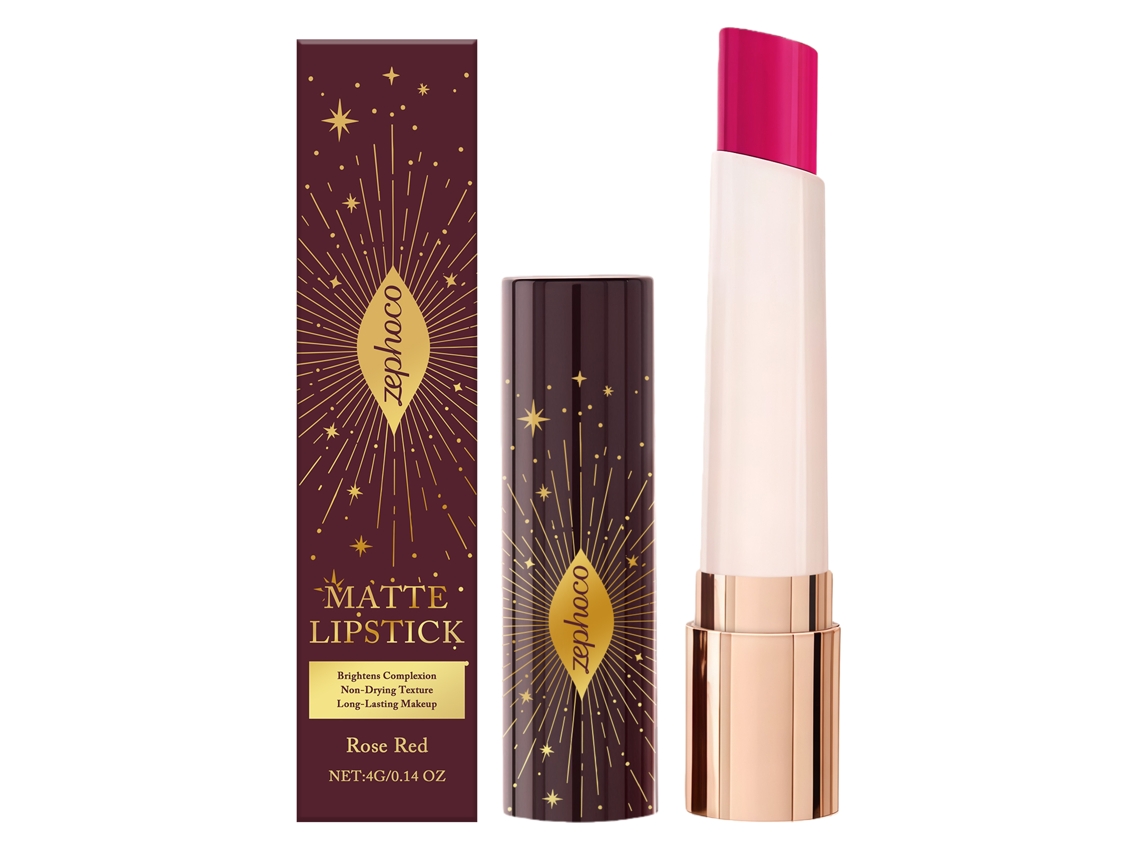 Batom Matte Rosa Vermelha Estrelar com Fórmula Resistente e Confortável LAXISCREED