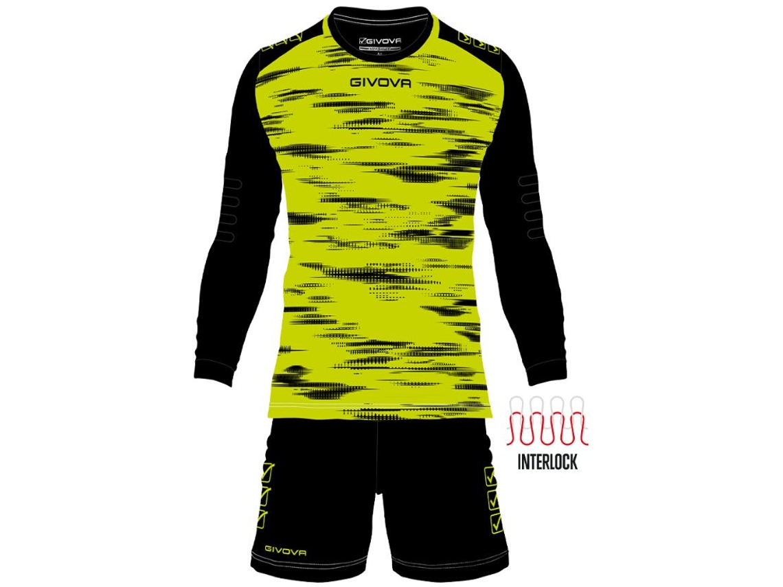 Conjunto de goleiro Givova XL amarelo fluorescente e preto