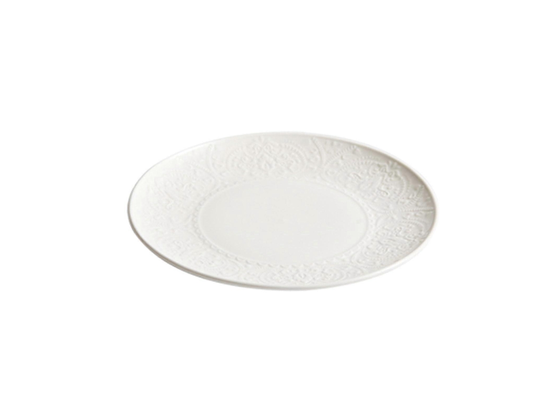 Prato De Jantar De Cerâmica Branca, 25,9 Cm, Prato De Salada Moderno, Próprio Para Micro-ondas E Lava-louças.