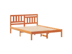 Conjunto 1 Estrado De Cama Plataforma Vidaxl Castanho Madeira De Pinho Maciça (120 X 200 Cm)