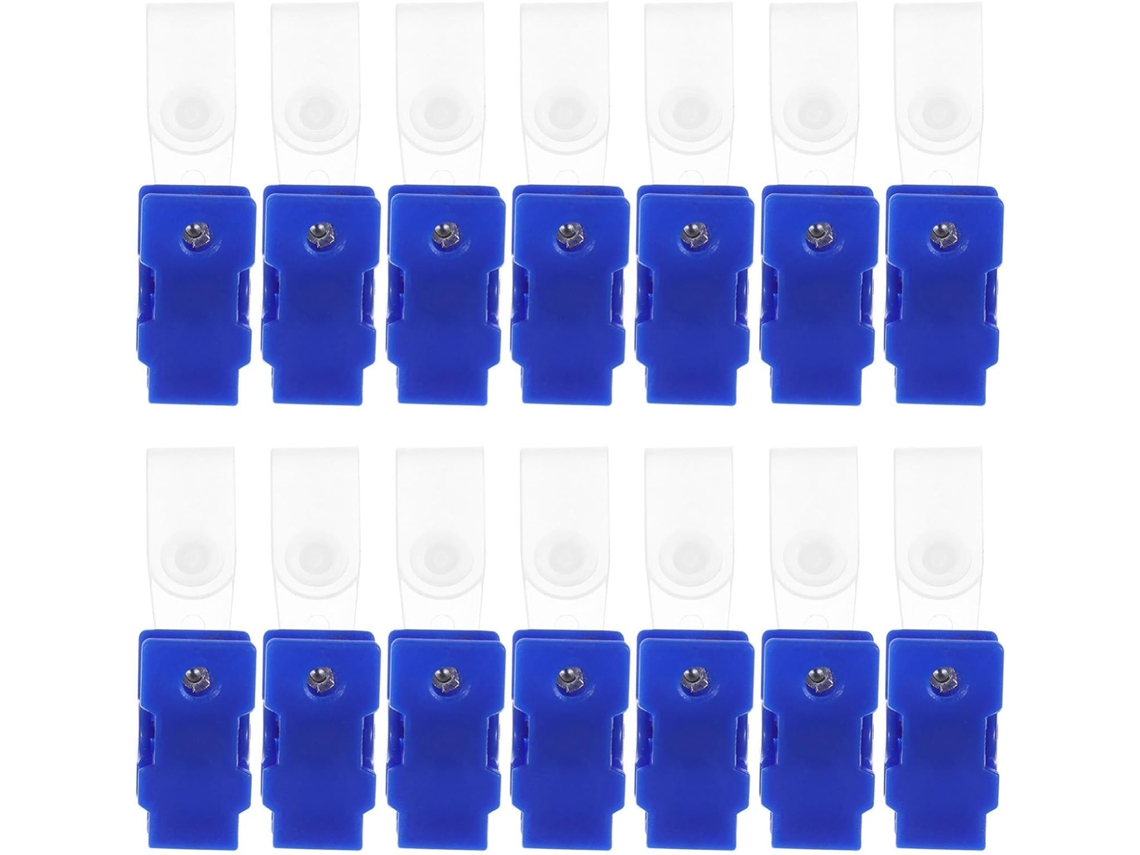 Clips para crachás de identificação Heallily, plástico azul, com alças, 100 unidades, com clipe tipo jacaré