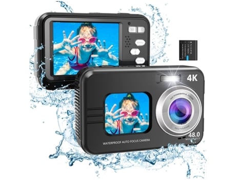 Câmara Digital Do Esporte VIGA EUROPE Wdc901 Waterproof 3.5M 4K 48Mp com Foco Automático Zoom 16X 2 8 Polegadas Exposição Preto