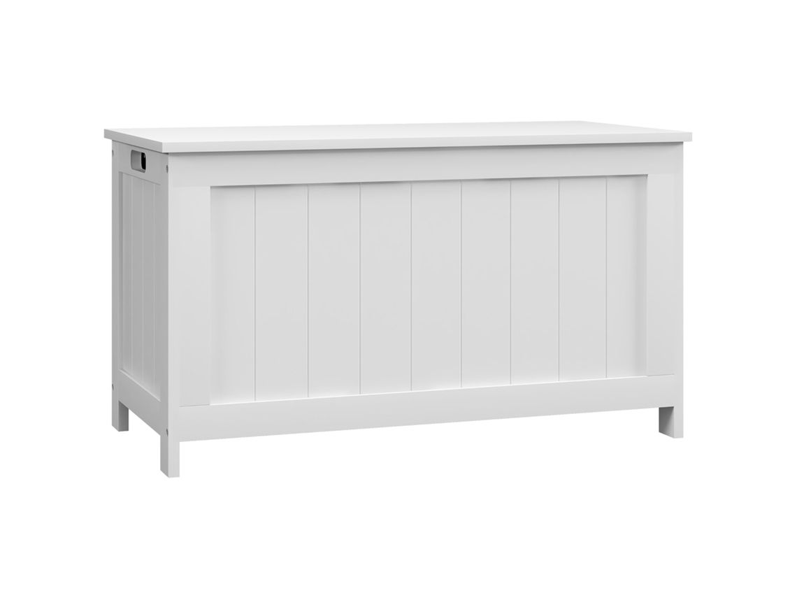 Baú De Armazenamento Com Alça E Tampa, 81 X 40 X 46 Cm, Caixa De Eletrodomésticos Para Sala De Estar E Quarto Em Branco-uu