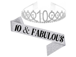 Fasst conjunto de Faja Y Tiara Con Letras Y Piedras Brillantes para Fiesta de Cumpleaños Mujer Jikaix