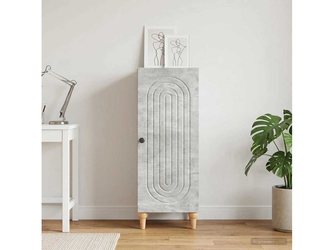 Vidaxl Buffet Cinzento Cimento 33 X 34,5 X 90 Cm Derivados De Madeira