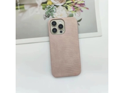 Capa Para Iphone 17 Pro Max Rosa Com Textura De Lagarto, Textura Rígida E Dissipação De Calor.