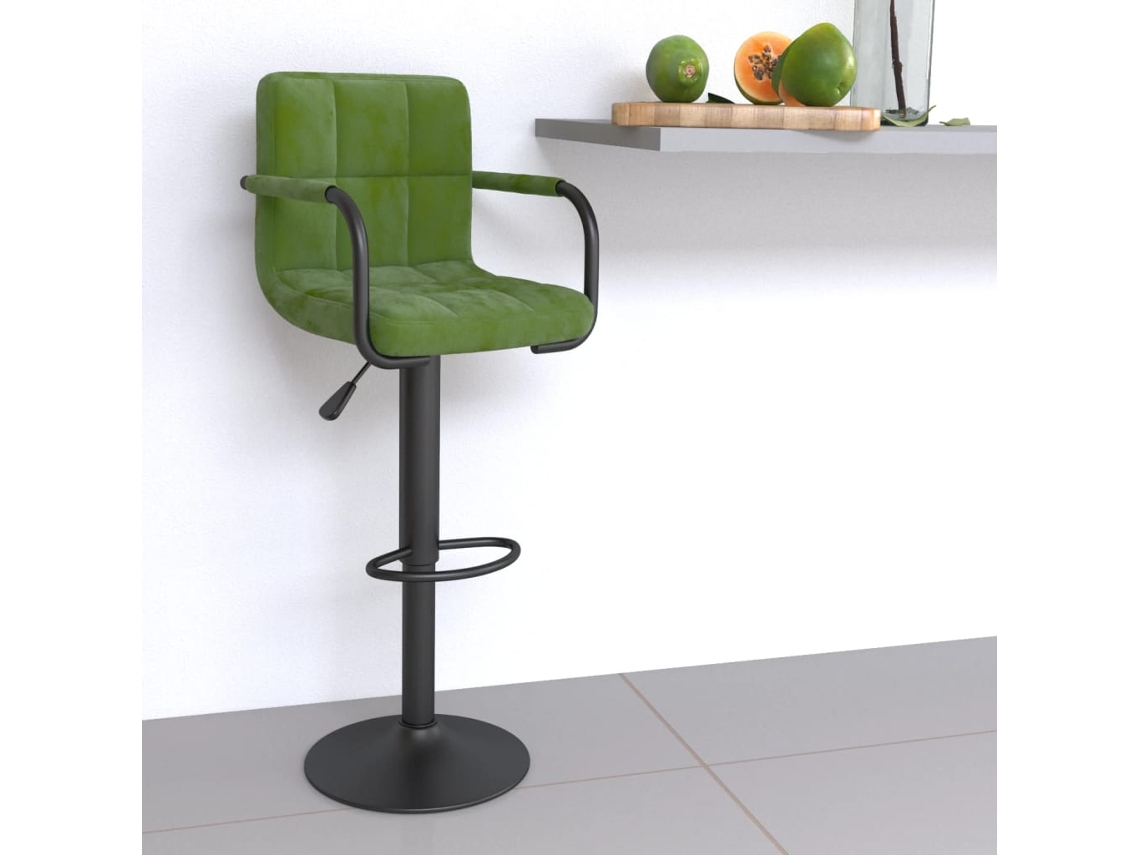 Vidaxl Banco De Bar Veludo Verde-claro