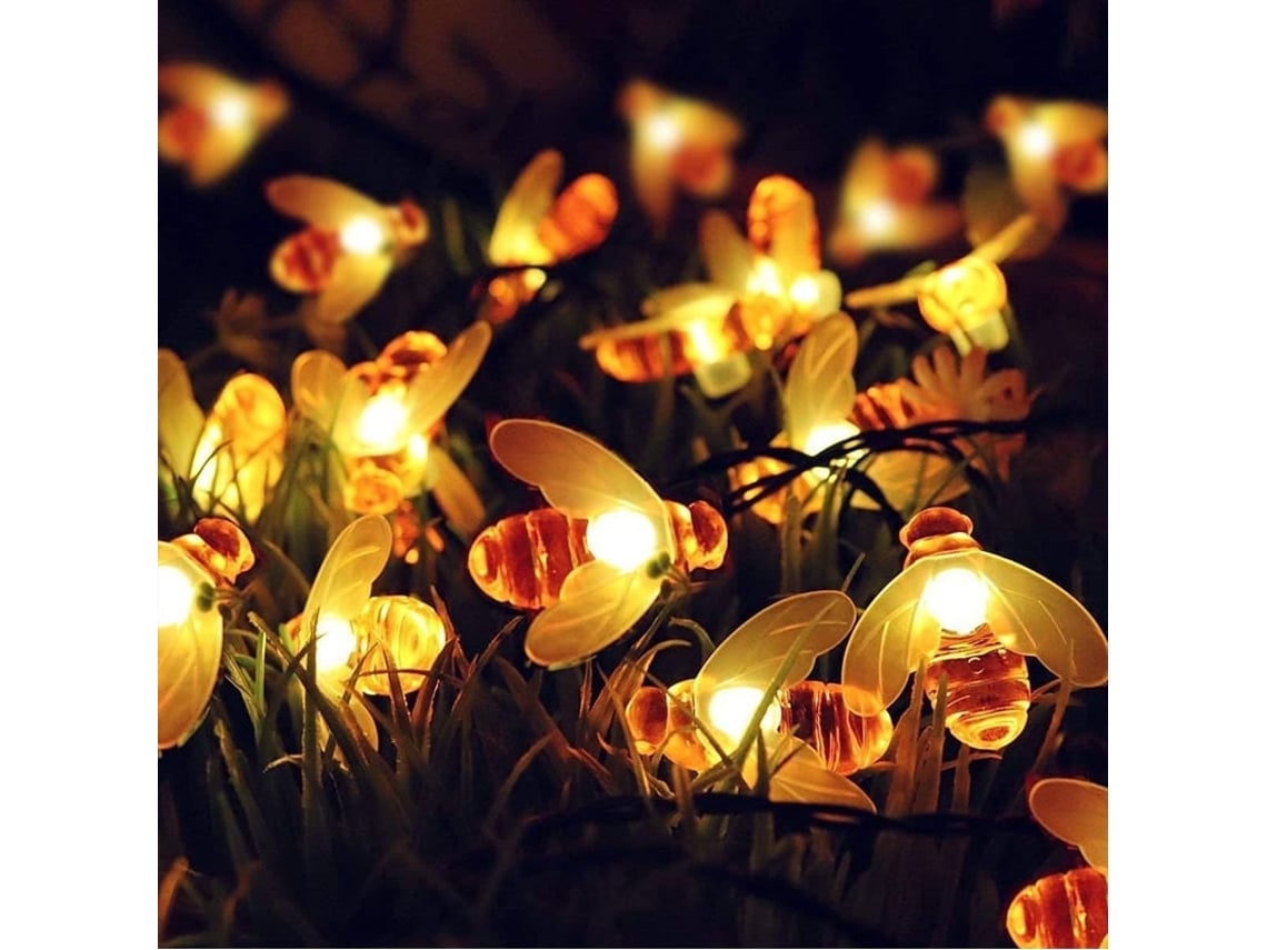 Luzes De String Solares, 7m Ip65 Luzes De String Externas Com 8 Modos E 50 Leds Luzes De String Forma De Abelha