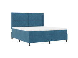Colchão Pocket Spring Luxuoso Vidaxl Azul Veludo (180x200 Cm)
