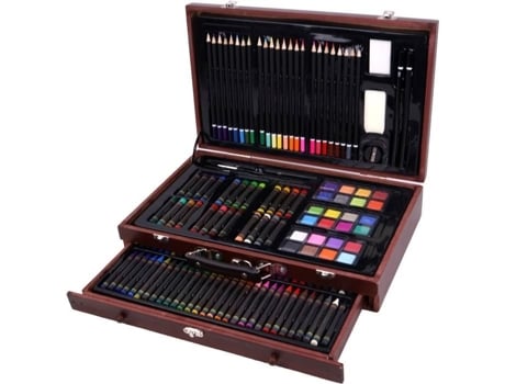Caixa de Desenho Mallette XXL 140 Peças Dartist Manual Principal Atividades Kit Completo Arte Plástica MGM