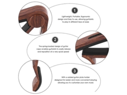 Capotraste de guitarra Slowmoose com suporte para palheta e 4 palhetas para violão, violão elétrico, ukulele, bandolim e banjo