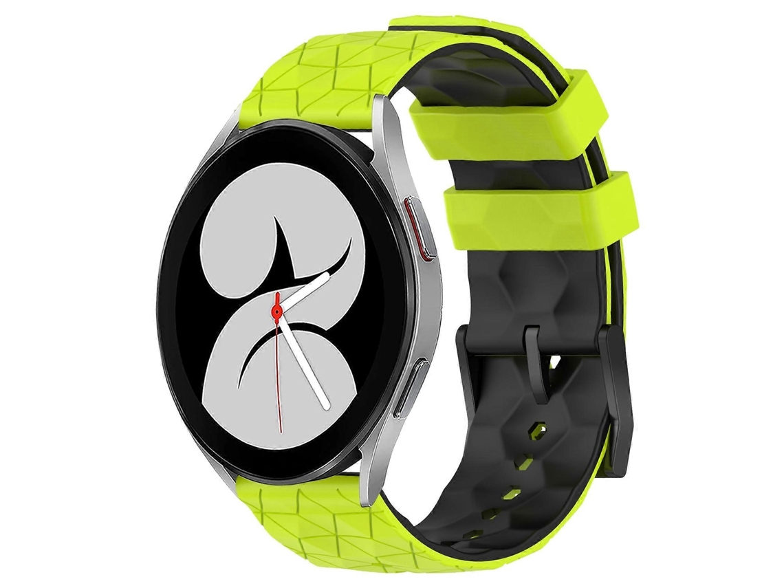 Pulseira De Silicone Bicolor Com Estampa De Futebol Para Samsung Galaxy Watch 4 (40 Mm E 20 Mm).