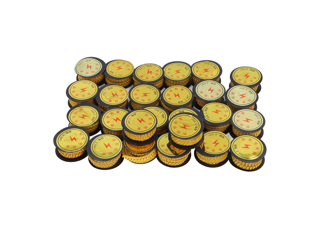 26pcs Conjunto De Marcadores De Cabo Tubulares Ec Letras Números Pvc A-z Codificados 2.5m²