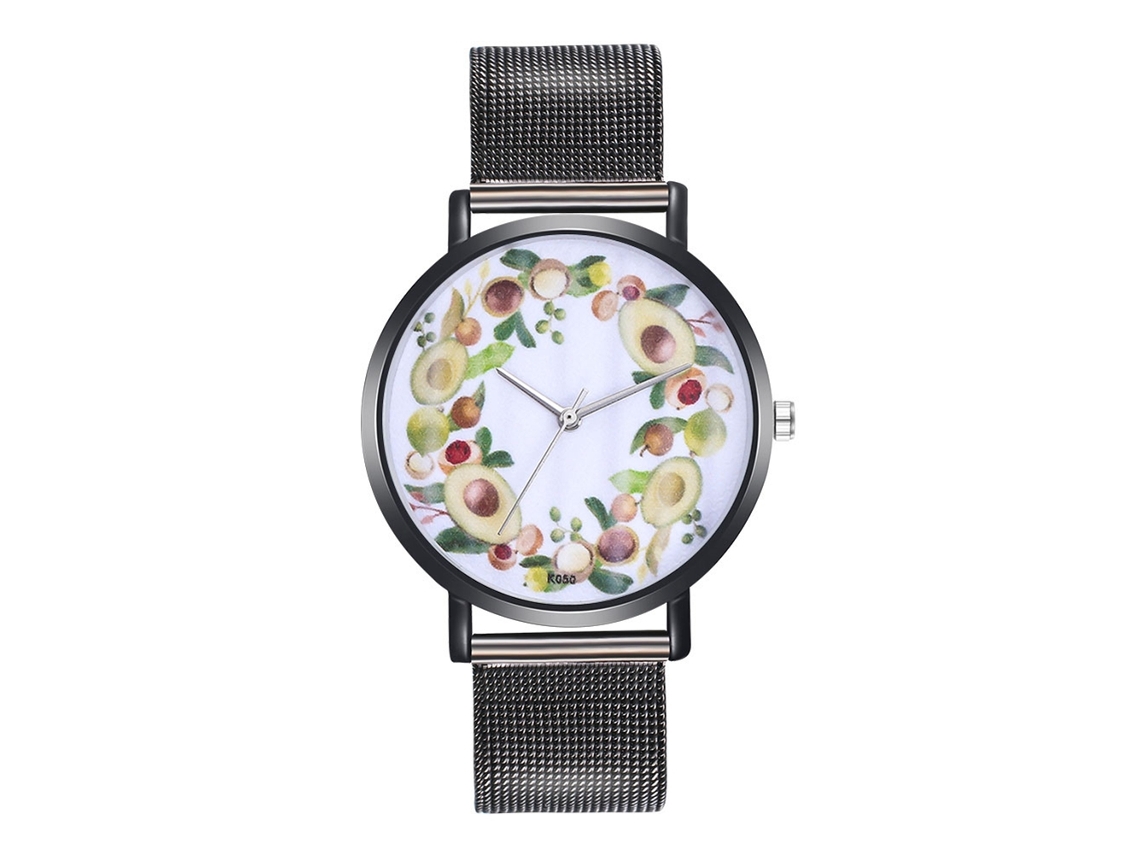 Reloj De Pulsera Casual Para Hombre Y Mujer Con Correa De Malla Analógico Negro Cuarzo