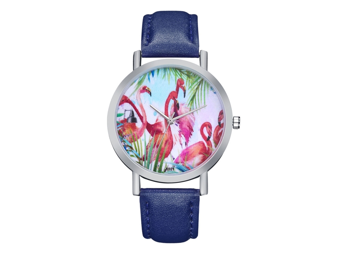 Relógio de Pulso Feminino de Quartzo Simples Casual com Cinto de Couro Artificial Safira