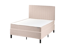 Cama Continental Beliani Countess De Tela Beige 121x201x114