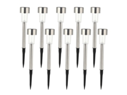10pcs Luz Solar Led Aço Inoxidável para Jardim Calçada