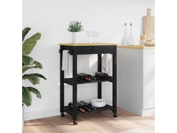 Vidaxl Carrinho De Cozinha Monza Preto 60 X 40 X 88,5 Cm