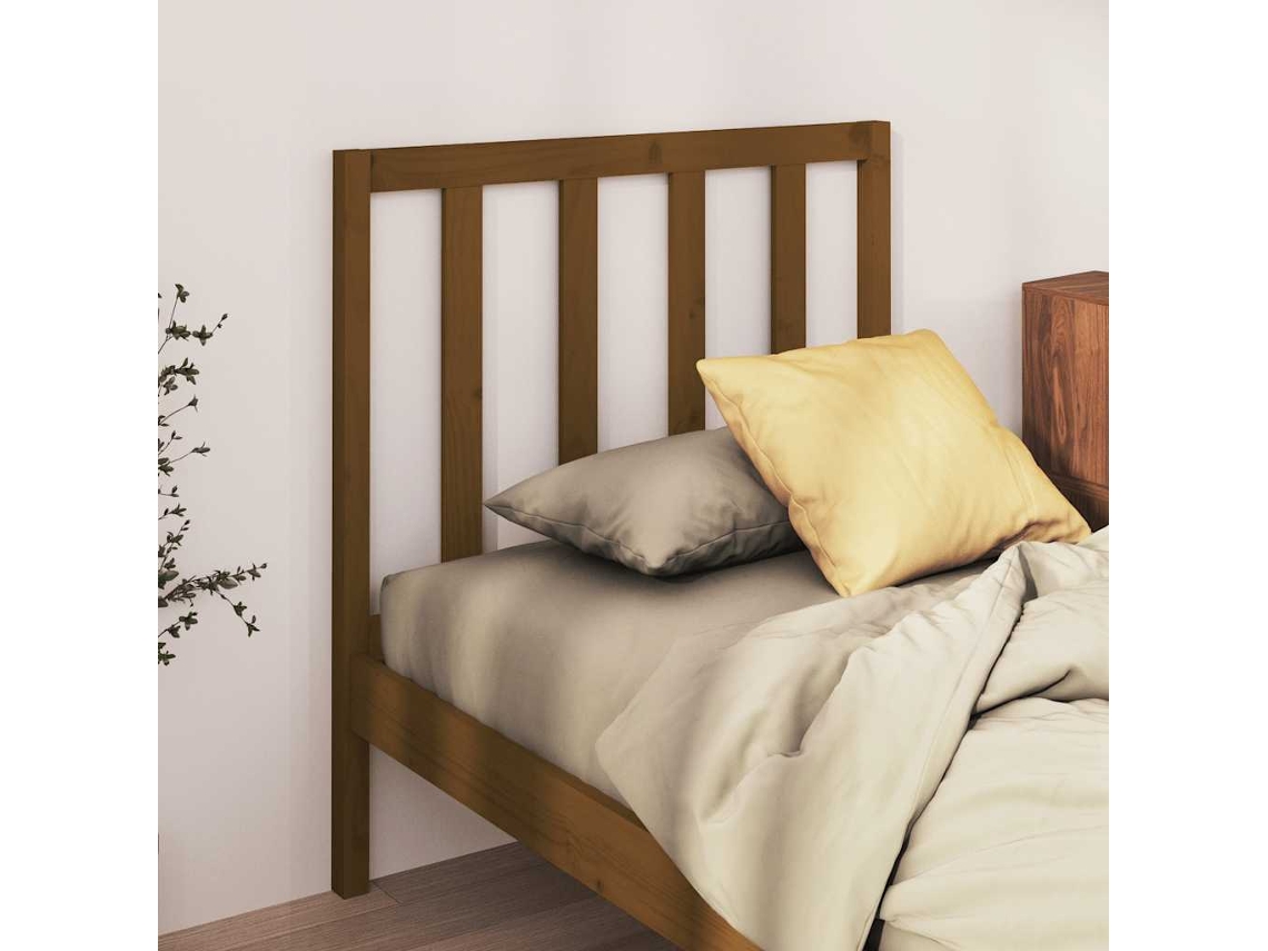 Vidaxl Cabeceira De Cama 81x4x100 Cm Pinho Maciço Castanho Mel