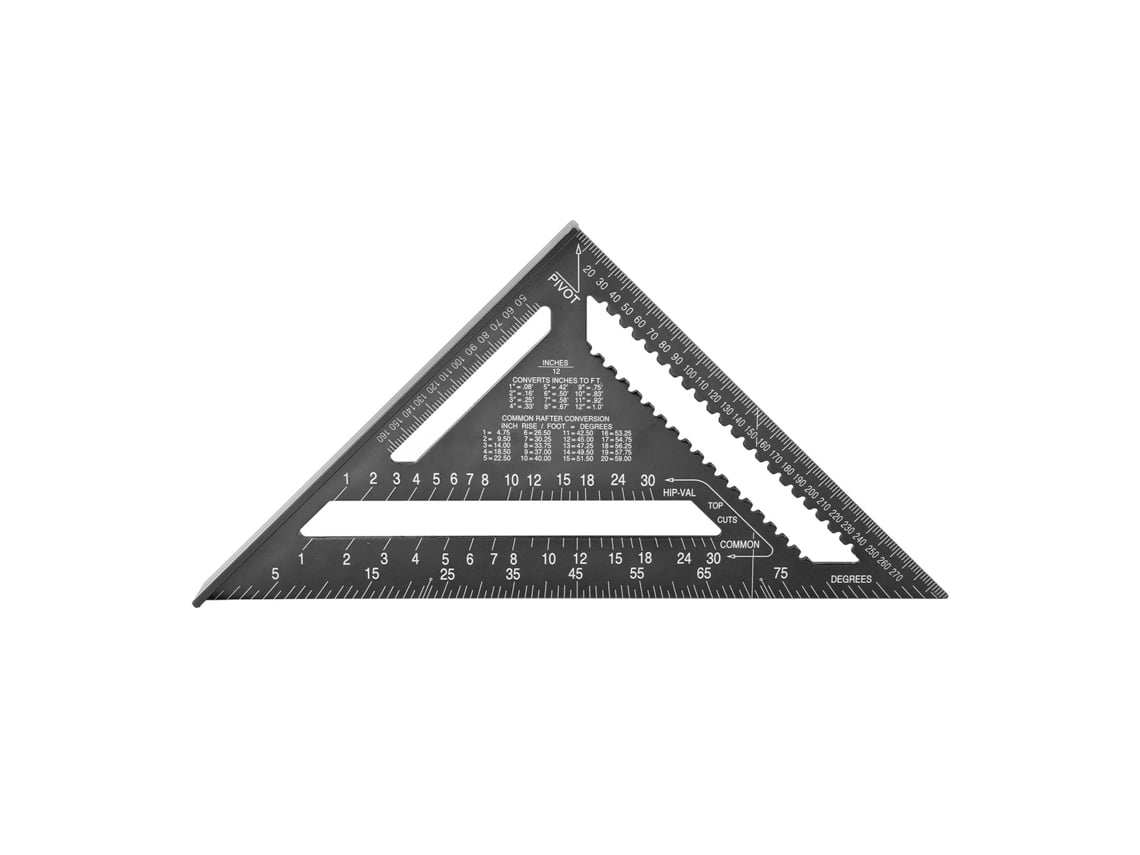 Régua Triangular de Liga de Alumínio Métrica Imperial Escala Clara Alta Precisão | S/MARCA