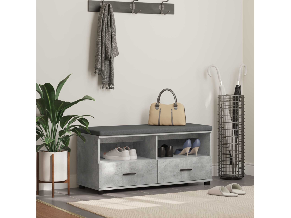 Vidaxl Banco De Hall Cinzento Concreto 100 X 38 X 46 Cm