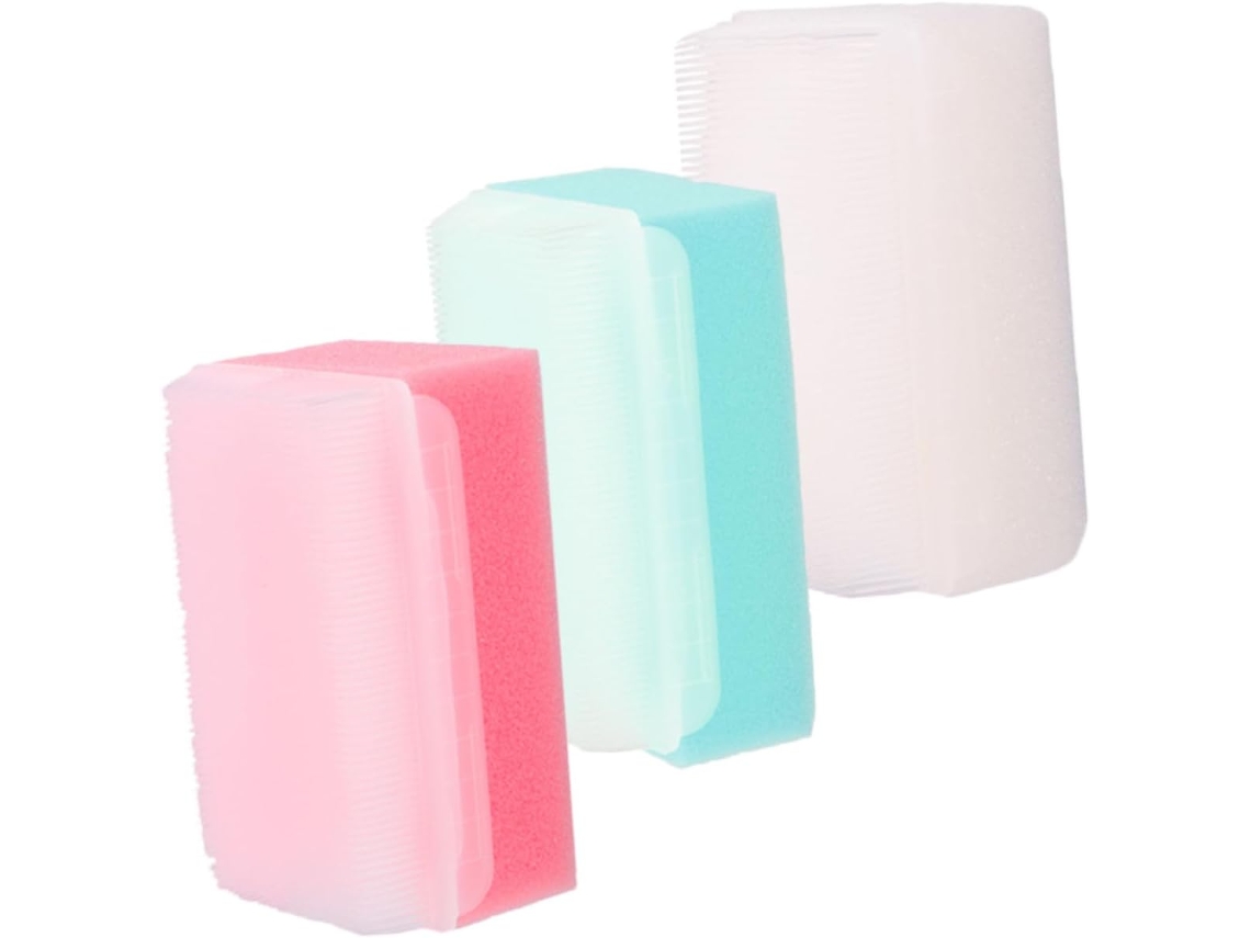 Escova De Banho Esponja Macia 3 Peças Para Massagem Capilar, Escova Sensorial Compacta Para Limpeza Diária