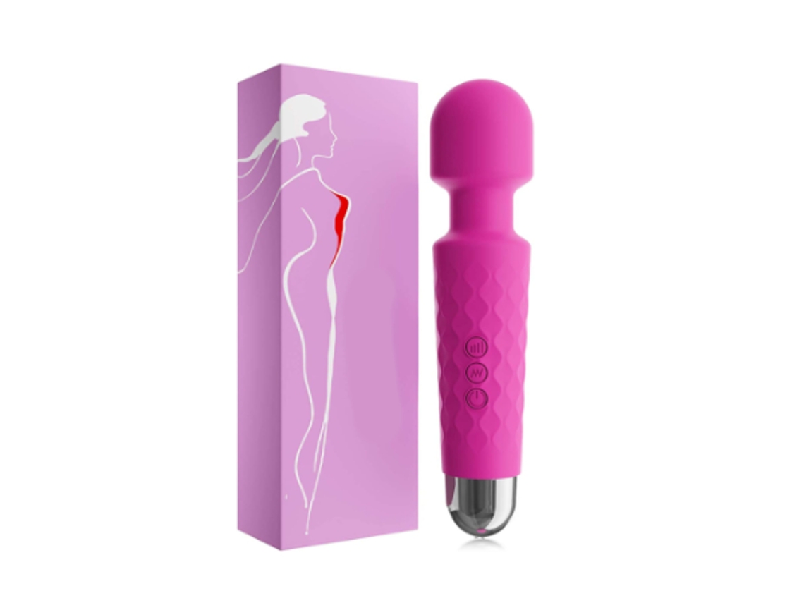 Mini Massageador Sem Fio - Menor E Mais Forte 20 Vibrações E 5 Velocidades - À Prova Dágua - Rosa