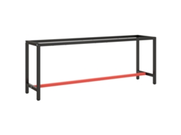 Vidaxl Estrutura P/ Bancada 210x50x79 Cm Metal Preto E Vermelho Mate