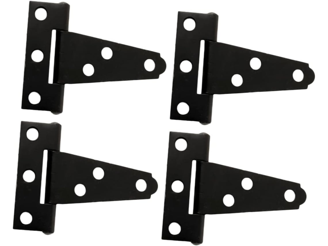 Conjunto De 4 Dobradiças Pretas Em Formato De T De 2 Polegadas Com Rolamento Ranhurado