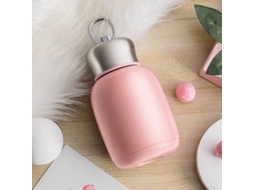 Garrafa de água portátil Rebe-Linjou, isolada a vácuo e à prova d'água, para esportes, 200ml, rosa pêssego.