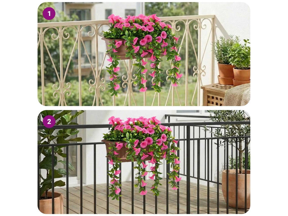 Vidaxl Flores Artificiais Vermelho Roxo 55 X 20 X 55 Cm Pe E Aço