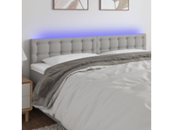 Vidaxl Cabeceira De Cama C/luzes Led Tecido 180x5x78/88 Cm Cinza-claro