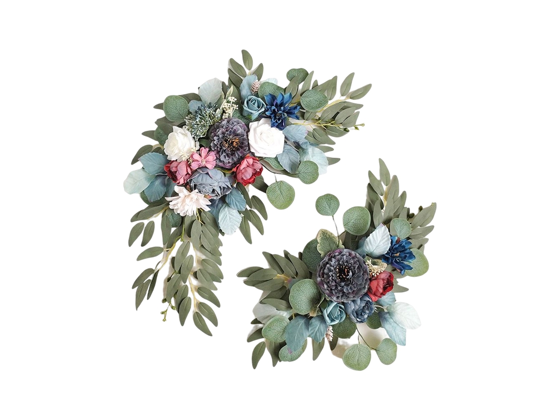 Laxiscreed Painel De Boas-vindas Para Casamento Com Flores Artificiais E Arco Floral Modelo Yb004
