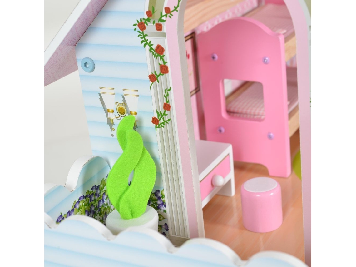 Casa de Bonecas de Madeira Mila com Acessórios MONI Worten.pt