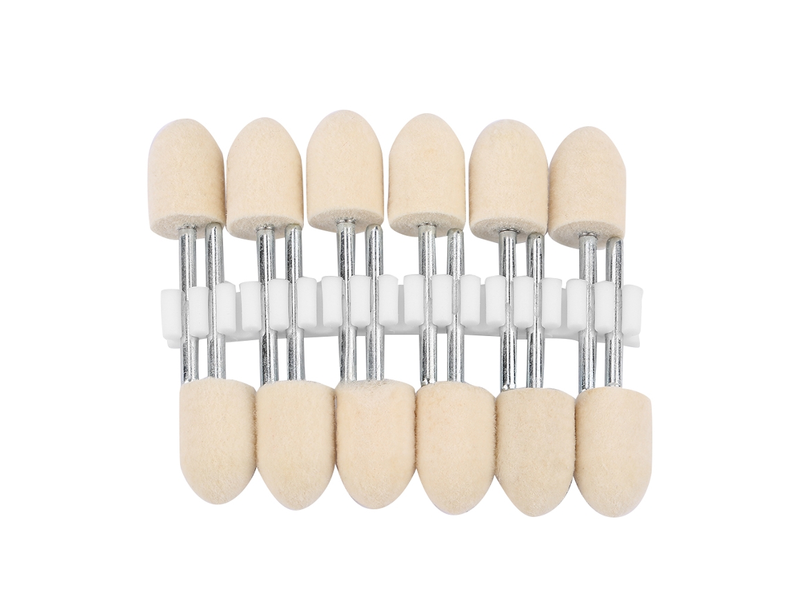 12 Peças De Cabeça De Polimento Com Lana Em Forma De Cone Roda De Esmalte Com Mangueira 3mm (12mm)