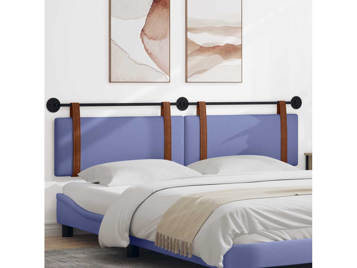 Vidaxl Cabeceira Suspensa Azul Jeans Pu Antigo