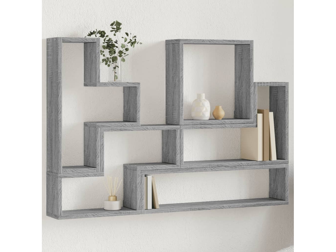 Vidaxl Estante 96x12x64 Cm Derivados De Madeira Cinzento Sonoma