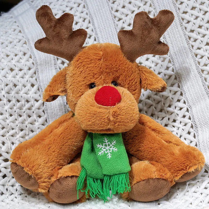 Cachecol de Pelúcia de Rena , Fofo e Macio, Perfeito para Presente de Natal. MDUG (verde, 28 Cm)