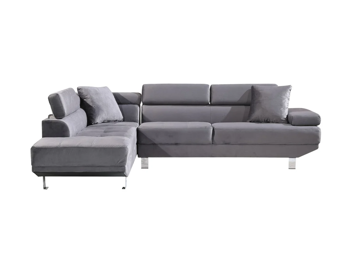 Sofá de canto SALDOSYSTOCKS Chaise Longue Executive Cinza 262x190cm