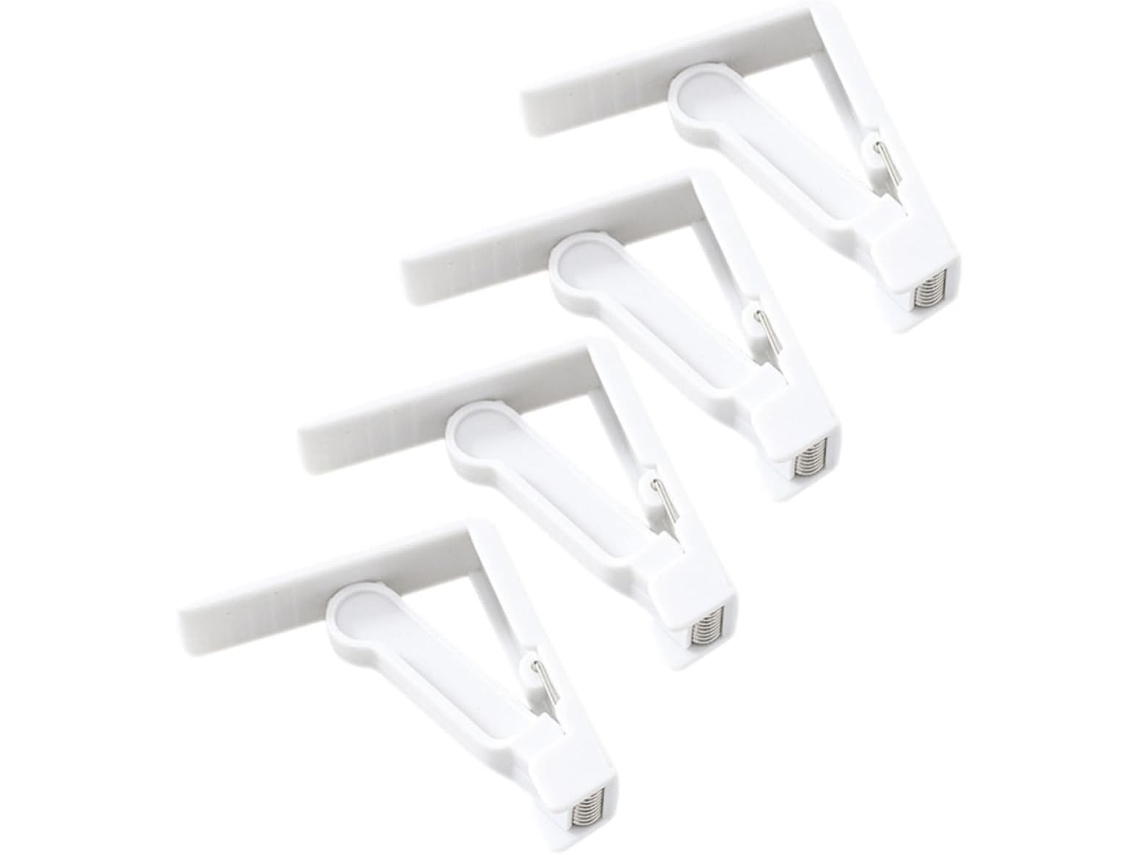 Conjunto de 4 prendedores de toalha de mesa em ABS, design prático e criativo, ideias para fixar toalhas de mesa.