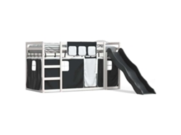 Beliche com Escorrega e Cortinas Branco e Preto MAISON EXCLUSIVE (90x190 cm)