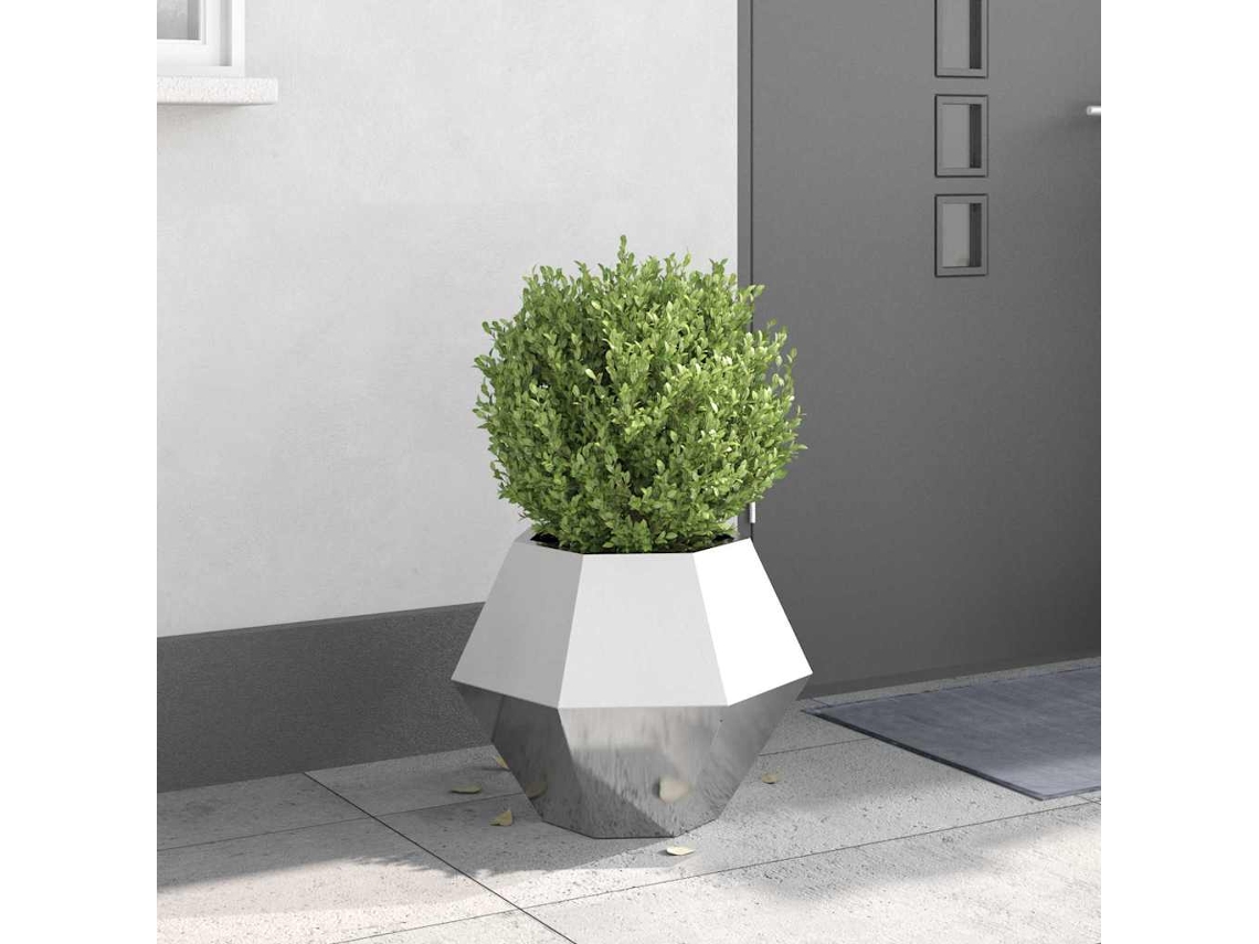 Vidaxl Floreira Prateado 50 X 50 X 40 Cm Aço Inoxidável